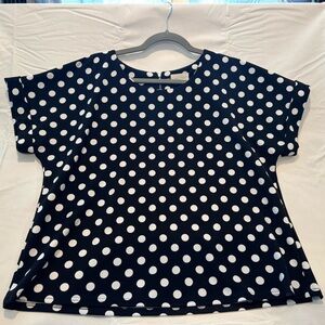 MELLODAY Black and White Polka Dot Blouse